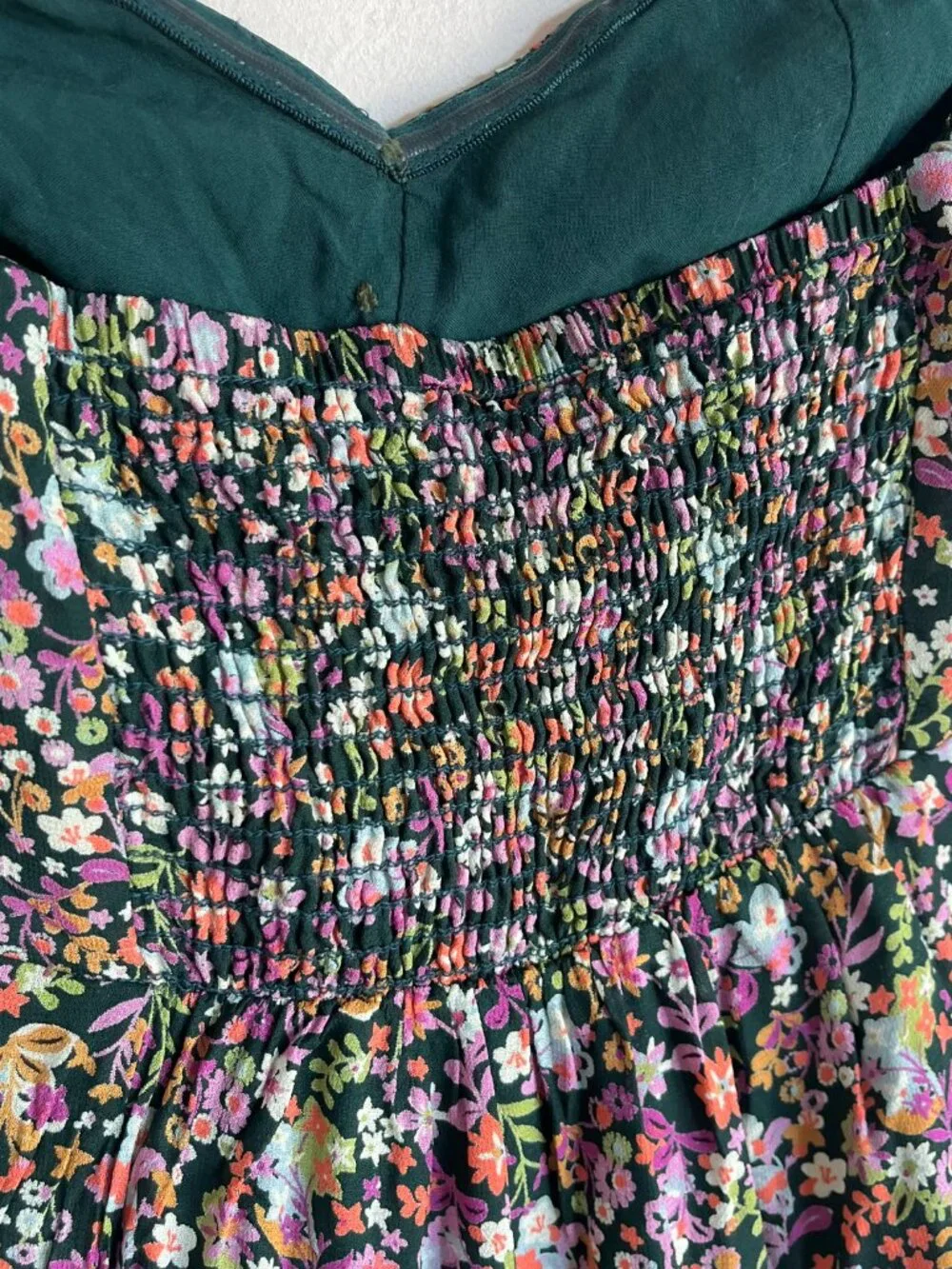 Free People Floral Strapless Midi Dress - Made in USA - Side Slit